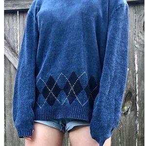 Blue patterned sweater